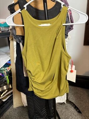 Nordstrom Olive Tank Top with Side Ruching